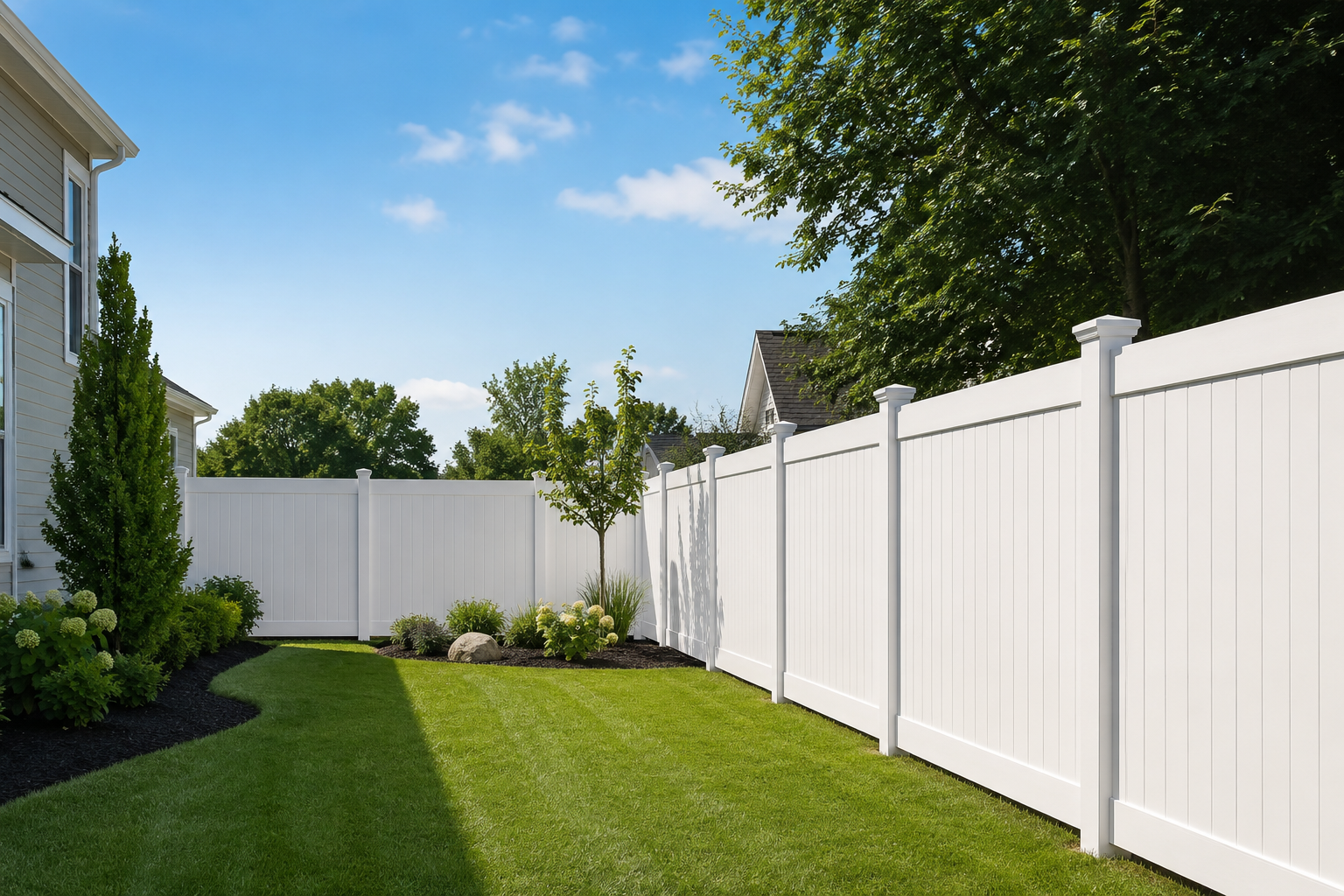 Vinyl privacy fence